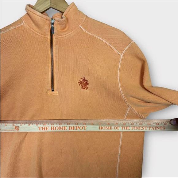 Tommy Bahama Relax Sweater Mens Large Orange Long Sleeve 1/4 Zip Disney Mickie - Picture 13 of 14